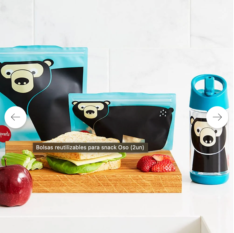 Bolsas reutilizables para snack Oso (2un)